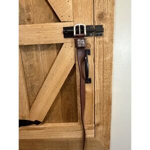 Ducks Unlimited Mens Brown Oil Tanned Harness Leather Belt Silver Buckle 42